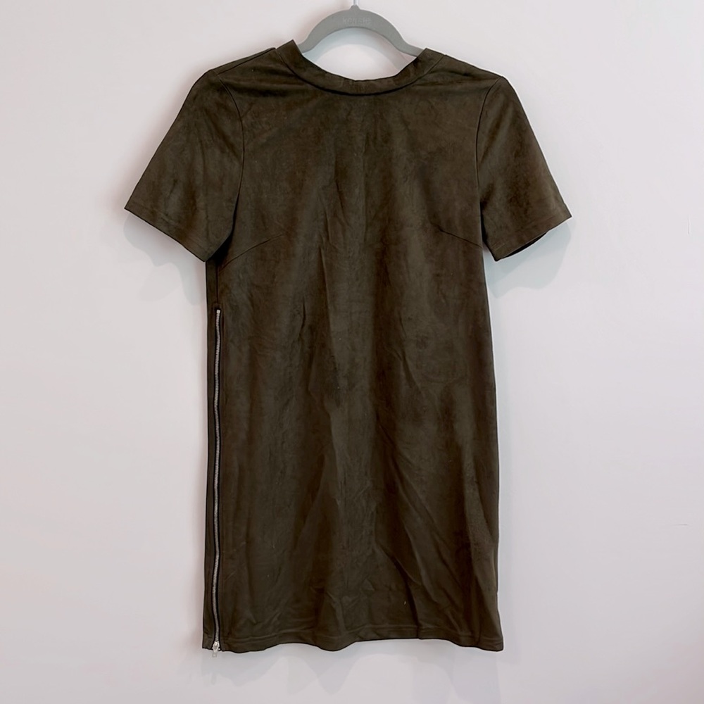 Microsuede boutique side zip dress